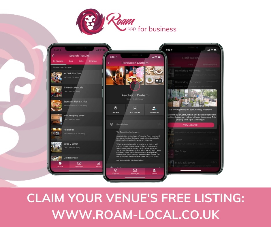 Claim your venue's free listing on the Roam app
