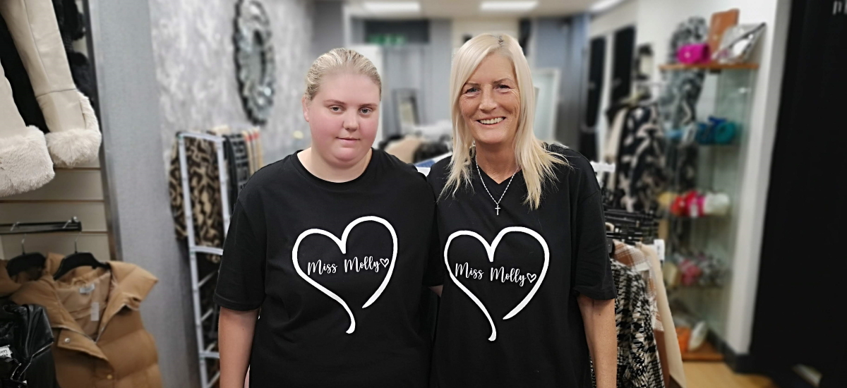 Melissa and Mavis from Chester-le-Street independent clothes shop Miss Molly