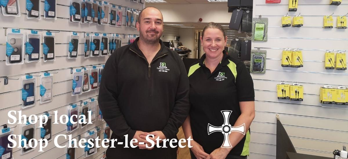 Our social media cover stars Claire and Paul at Phone Repairs CLS